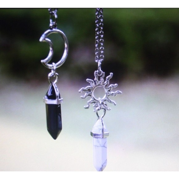 2 Healing Protecting Sun Moon Crystal Pendants Necklace Car Hanger Pendulum NWT - Picture 5 of 7